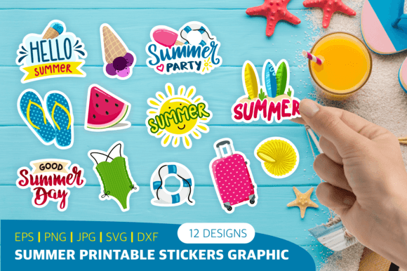 Download Summer Printable Stickers Graphic - Stickers Collection
