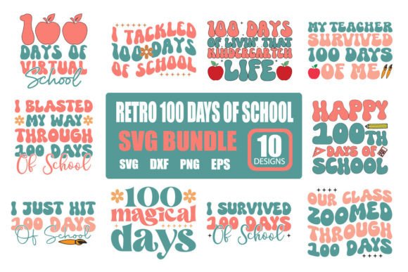 Download 100 Days of School Retro SVG Bundle - Premium Bundle