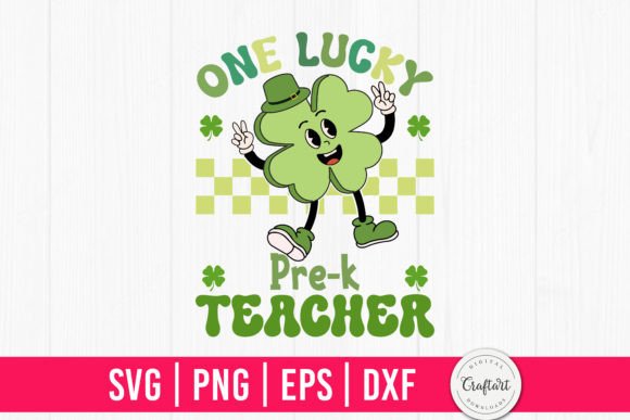 Download One Lucky Pre-k Teacher Retro SVG - Teacher retro svg Collection